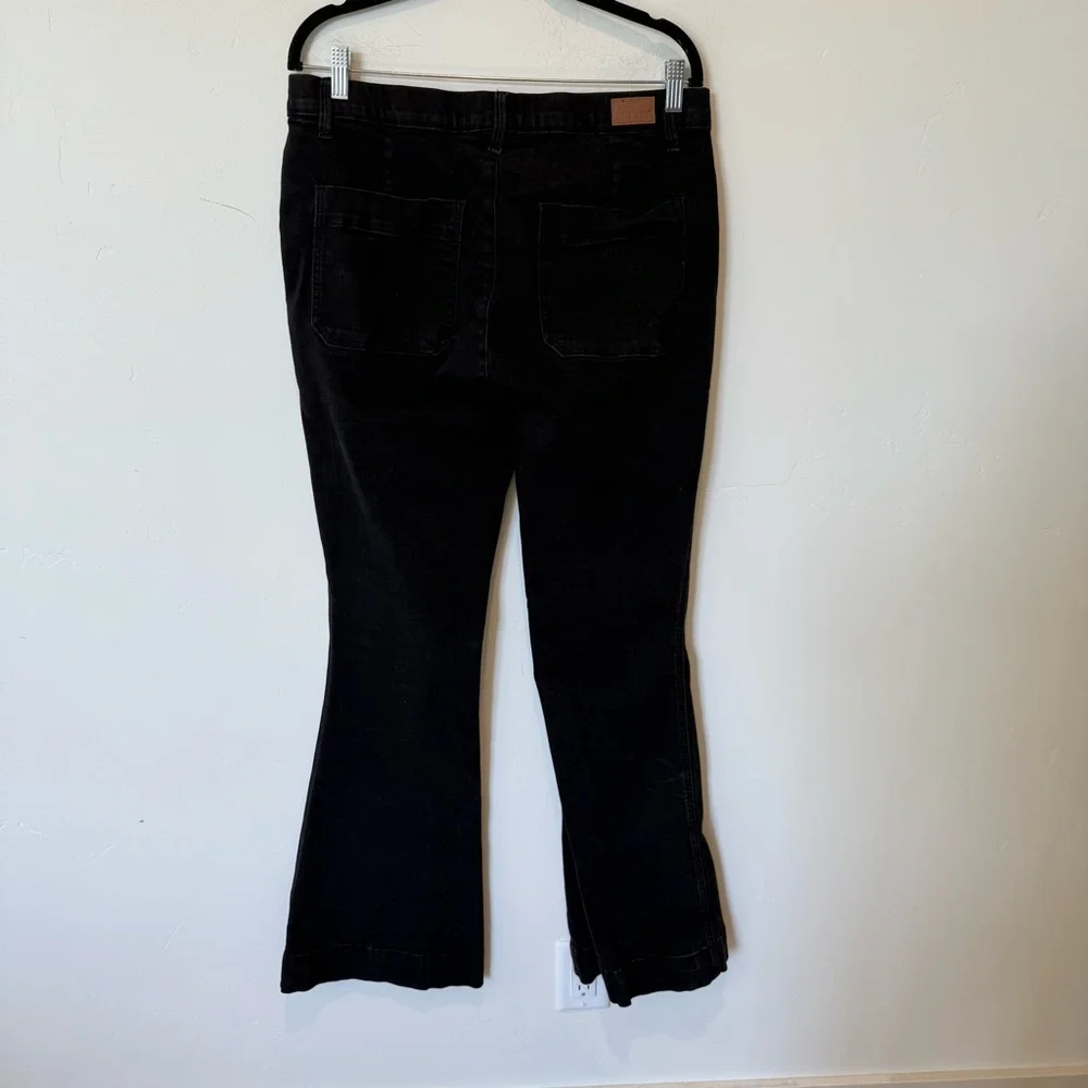 Judy Blue Black Pull On Flare Jeans Womens Plus Size 15 32 Wide Leg Festival - Picture 8 of 10